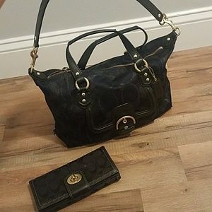 Coach bag and wallet set